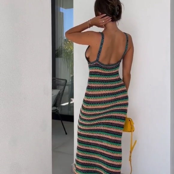 ZARA WOMAN NWT MULTICOLORED STRIPED KNIT DRESS SIZE SMALL - Picture 6 of 10